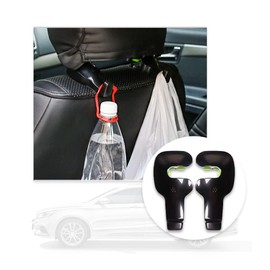 Car Back Seat Headrest Hanger Holder Hook 2 Pack, 360° Rotation Auto Headrest Storage Organizers, Universal Vehicle Interior Accessories for Purse Grocery Bags Coats Toys (Black)