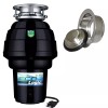 Eco Logic 1.25 HP Kitchen Garbage Disposal, Brushed Nickel Flange