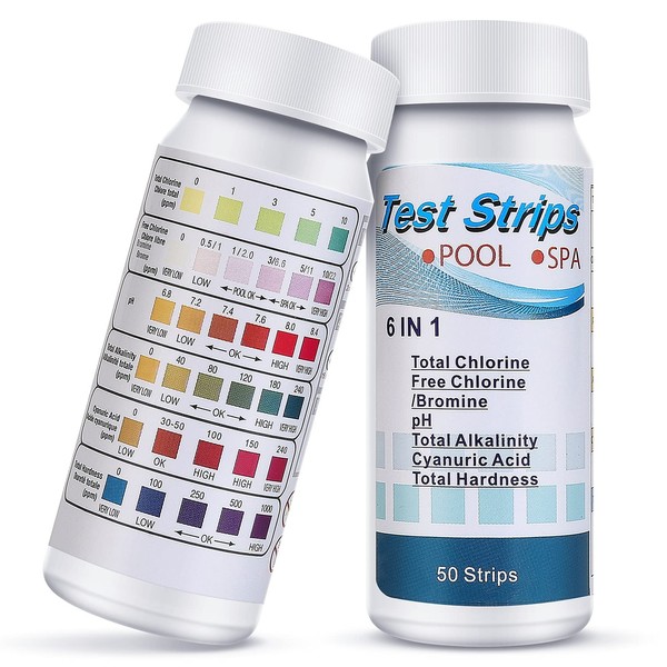 Pool Spa PH Test Strips,6 in 1 Water Quality Testing