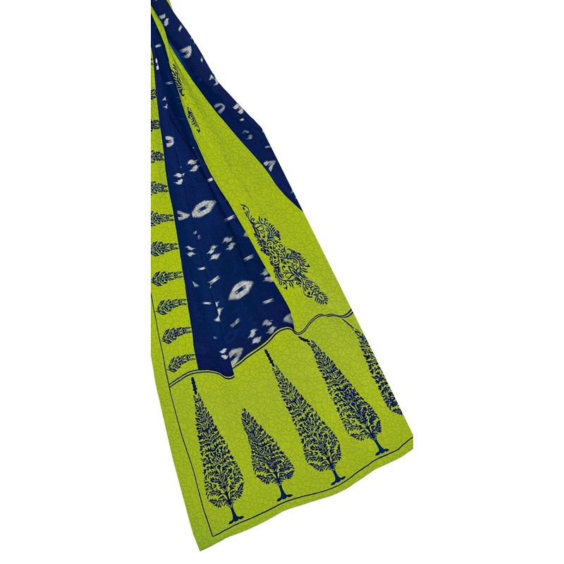 Miraan Traje Salwar estampado de algodón para mujer, Azul, 3X-Large