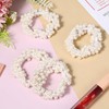 Pearl Hair Tie,8 Pcs White Elastic HairScrunchies for Women Thick