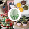sourcing map 100 Count Cupcake Liners Green Stripes Cupcake Cups