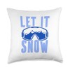 Let It Snow Ski Goggles Throw Pillow, 18x18, Multicolor
