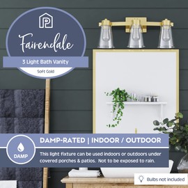 Prominence Home Fairendale 3 Light Matte Black Bathroom Vanity Light with Clear Glass - 51531-01