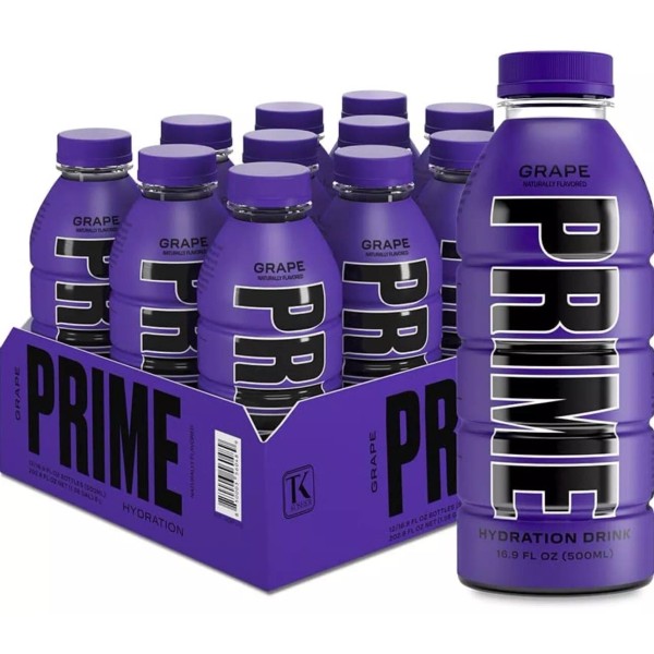 PRIME HYDRATION GRAPE 12 -16.9 FL.OZ. BOTTLES LOGAN KSI NEW/UNOPENED