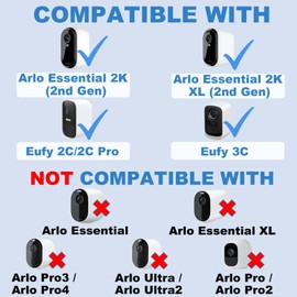 DIANMU Solar Panel for Arlo Essential 2K / 2K XL (2nd Gen), Solar Charger EufyCam 2C Pro/2C/3C, with 13FT Weatherproof USB C & Micro USB Cable & Aluminum Alloy Mount (3 Pack)