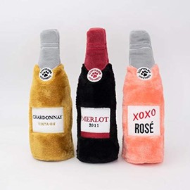 ZippyPaws Happy Hour Crusherz, Crunchy Dog Toy with Water Bottle, No Stuffing, Valentine's, 3 Pack