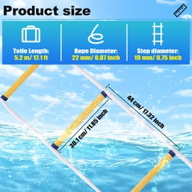 Fire Escape Ladder 2 Story, 16 FT Rope Ladder Fire Escape 2 Story, Portable Rescue Fire Escape Ladders for 2-3 Story Home Window Balcony Railing Treehouse, Weight Capacity up to 2000 Pounds