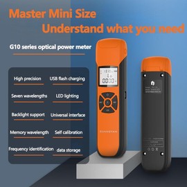 G10 Optic Power Meter -70~+10 dBm Fiber Light Meter for Testing 7 Calibrated Wavelengths Rechargeable Battery Fiber Optic Power Meter with Flash Light OPM
