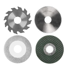 KOCAN 2.5in Diameter 63mm, Chainsaw Blade Set 4PCS Contains 2.5in Diameter 63mm Resin Saw Blade & Diameter 60mm Emery Saw Blade & 2.5inch Diameter 63mm HSS Saw Blade & 2.5-inch Diameter 63mm Allo