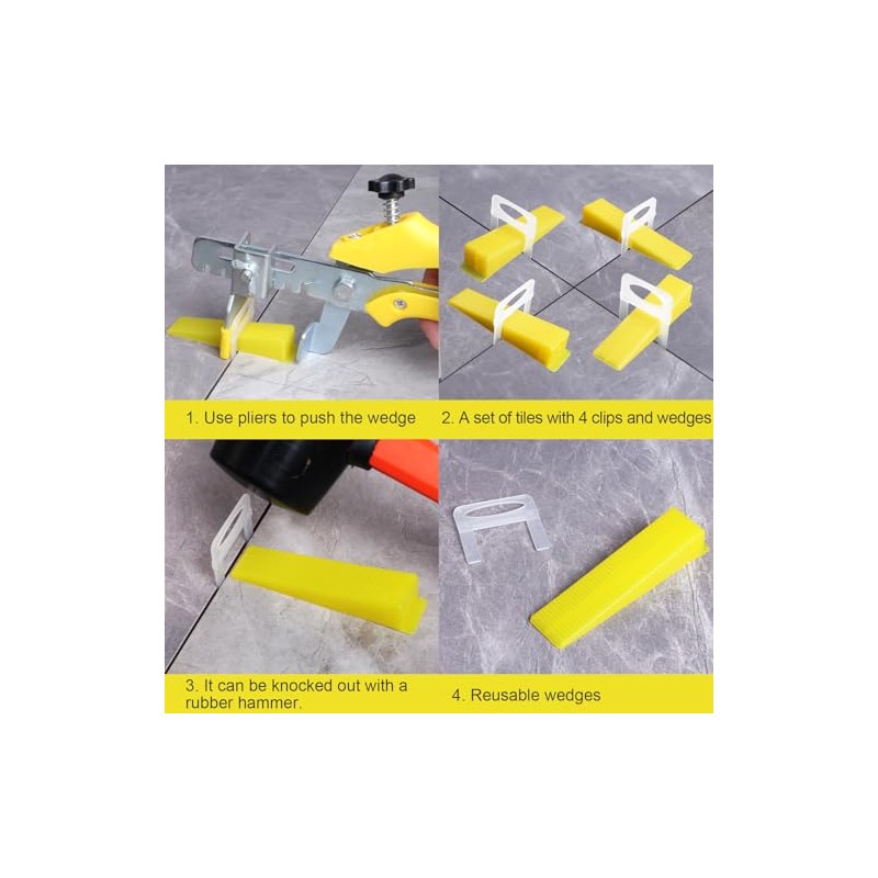 DGSL Tile Leveling System Tile Wedges, 200PCS Reusable Tile Leveling