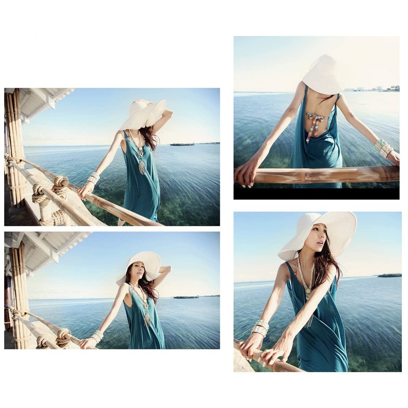 VASANA Women Wide Brim Sun Hat Beautiful Solid Color Beach