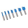 7 Pcs Straight Router Bit 8mm Shank Double Flute Wood