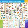 CHARLENT Glitter Rainbow Temporary Tattoos - 140 PCS Glitter Pride