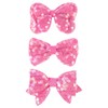 AMCAMI Glitter Hot Pink Hair Bows Clips,3PCS Small Sparkling Bling