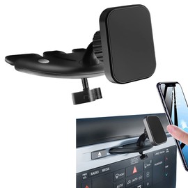 ButtonMode CD Slot Car Phone Holder, Cradleless Magnetic Mount 360° Swivel Horizontal and Vertical Adjustment, Easy Install One Hand Mounting System Fits Most CD Slots and Phones, 1-Holder, Black