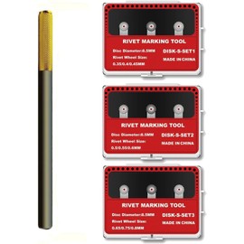 Magicrose 9-Wheel Model Rivet Maker Tool Set - Precision Scribing Kit with Alloy Handle & 3 Multi-Size Wheel Groups - Universal Detail Embossing for Mecha, Aircraft & Tank Scale Modeling(Set S123)