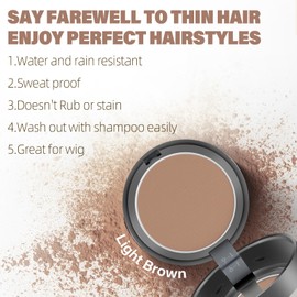 Root touch up hair color powder-Instantly Conceals Hair Loss and Thinning, Gray hair Cover Up Powder, hairline Powder Toppers and Fibers for Men & Women (Light Brown, 0.35 ounce)