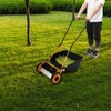 14" Hand Push Lawn Mower, 2-in-1 Portable Push Lawn Mower