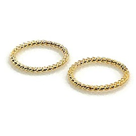 6mm 20 GA Extra Small Hoop Piercing Twisted Gold Filled 20 GA Septum Huggie Cartilage Nose Tragus Earrings (6mm | 20 GA, 14K Yellow Gold Filled | Twisted Wire)