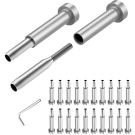 CKE 20 Pack Invisible Cable Railing kit 3/16" Swage Tensioner Hardware and Terminal Hidden T316 Stainless Steel Invisible Receiver and Swage Stud End for 2"x2" 4"x4" Wood/Metal Post Deck Stairs CR31
