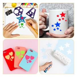 16 Pcs Geometric Shapes Stencils for Kids-Geometric Drawings Templates, Reusable Triangle Circle Heart Craft Stencils for Kids Toddlers Preschooler(15×15cm)