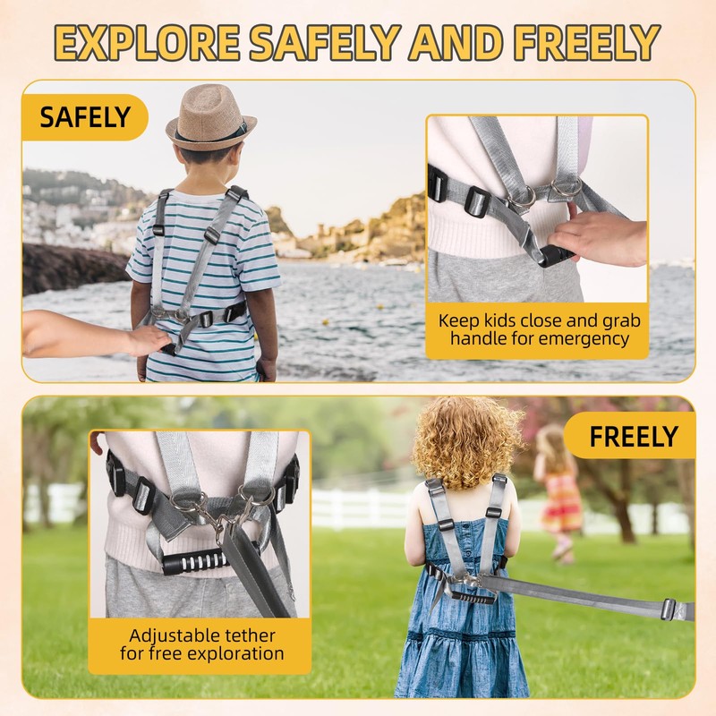 Safety Walking Harness for Kids 3-6, Anti-Elopement Vest Harness for