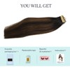 DOORES Hair Extension Bondings Hair Extension, Balayage Dark Brown to