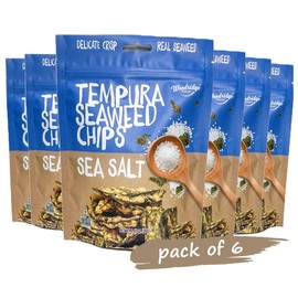 Woodridge Snacks | Tempura Seaweed Chips | Sea Salt Flavor | 6 Pack | 1.41 OZ (40g) Bags