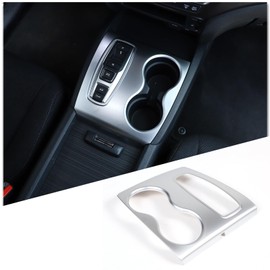 Heutamo Center Console Gear Shift Cup Holder Panel Trim Cover Compatible with Honda Pilot 2016-2022/ Ridgeline 2020-2023/ Passport 2019-2023 Gear Shift Panel Trim Cover Cup Holder Accessory (Silver)