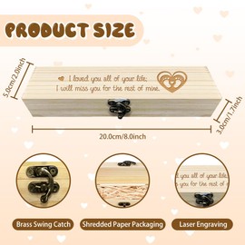 CHGCRAFT Pregnancy Test Keepsake Box Heart Footprint Wooden Pregnancy Test Gift Box with Raffia Ribbon and Lock Pregnancy Announcement Gifts Box Announcement Gifts for Dad Husband Parents, 8x2x1.2inch