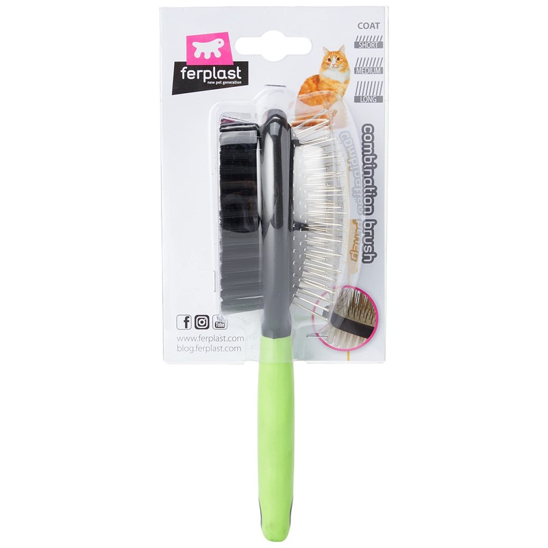 Ferplast Combination brush for cats GRO 5798, Delicate rounded tips,