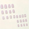 24pcs Chic French Tip Press-On Nails Set with Glitter Heart