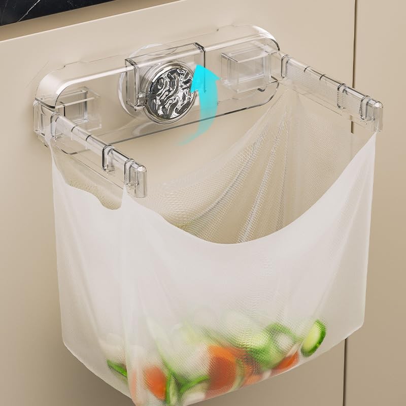 Temvue Kitchen Garbage Bag Stand, Clear Plastic Waste Bag Holder
