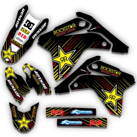 HONDA 1993 1994 CR 125 250 GRAPHICS CR125 CR250 DIRT BIKE DECALS ROCKSTAR: RED / YELLW