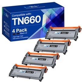TN660 Toner for Brother Printer Replacement for Brother TN660 TN-660 TN630 TN-630 Compatible with HL-L2300 HL-L2320D HL-L2380DW DCP-L2540DN MFC-L2740DW MFC-L2700DWR (4 Black)