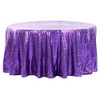 CVL 1 Pc, Glitz Sequins 132" Round Tablecloth - Purple