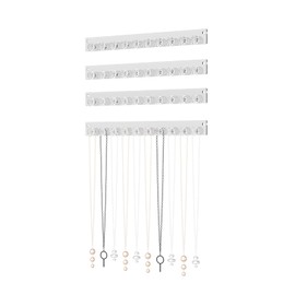 Ausalivan Wall Mounted Hanging Necklace Organizer Holder,Small Necklace Hanger Wall Mount,Acrylic Jewelry Hooks Storage Long Necklace,Closet Hanging Bracelet Display Stand (4)