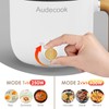 Audecook Audecook Hot Pot Electric with Steamer, 1.5L Portable Nonstick