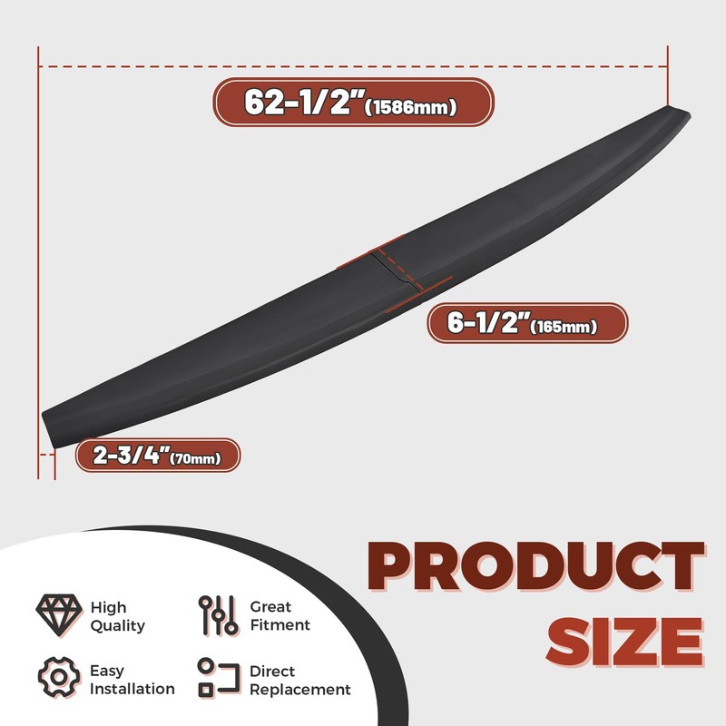 ECOTRIC Tailgate Molding Cap Spoiler Compatible with 2009-2019 Dodge Ram