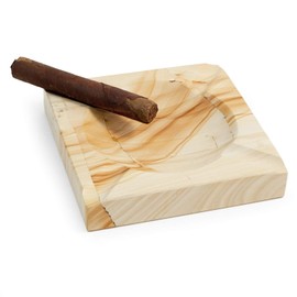 Square "Natural" Marble Four Cigar Ashtray