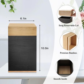 SOITIS Handcrafted Wood Urn for Ashes - Adult Large Cremation Urn for Men Women - Memorial Keepsake Box for Human Ashes - Elegant Funeral Keepsake with Natural Bamboo Top