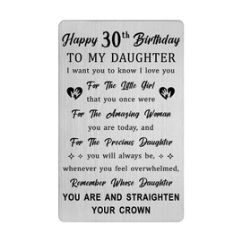 HYHYDHP 30th Birthday Decorations for Her - 30th Birthday Cards for Daughter, Birthday Gifts for 30 Year Old Daughter