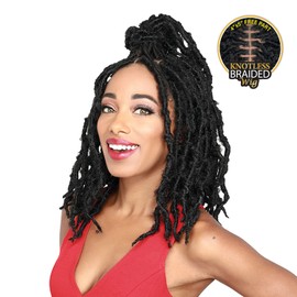 Zury Synthetic Knotless Braid Lace Front Wig - DIVA LACE BUTTERFLY LOC SHORT (1B Off Black)