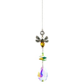 Crystal Colorful Bee Rhinestones Suncatcher, Suncatchers Bee Prism Rhinestones Ornament Prism Sun Catcher Colorful Diamond Decor Prisms for Windows Wall Home Wedding Hanging