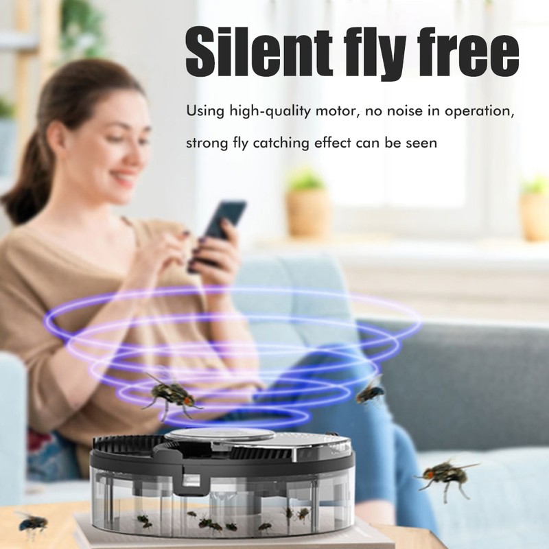 Electric Automatic Rotating Fly Trap Rechargeable Powerful Household Fly Trap