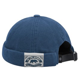 Clakllie Brimless Hat for Women Men Daily Docker Watch Cap Retro Skullcap Sailor Hats Urban Street Harbour Caps,Blue