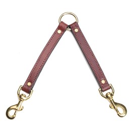 Mendota Pet Leather Two Dog Coupler - Dog Lead - Made in The USA - Chestnut, 3/4 in x 25 in