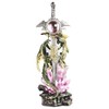 ICE ARMOR 13" H Green Dragon with Sword Statue Fantasy