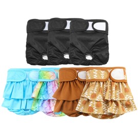 Washable Female Dog Diapers(7 Pack), Premium Comfort Reusable Doggy Diapers, for Female Dog in Period Heat (Style A, L)